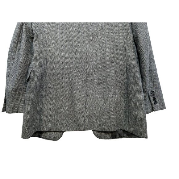Stafford Mens Herringbone Wool Blazer Jacket Size 40R Gray Classic Academia - Picture 13 of 15